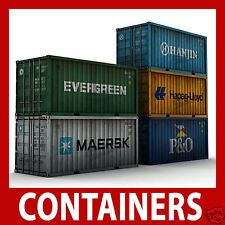 Z Gauge Shipping Container Model Card Kits 1:220 x 12 Mixed 20ft /40ft /45ft  picture