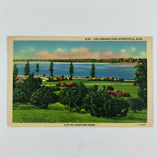 Postcard Minnesota Minneapolis MN Lake Nokomis Park 1940s Linen Unposted picture