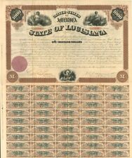 Gov. Henry Clay Warmoth signed State of Louisiana $1,000 Bond - Autographed Stoc picture