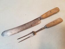 Antique c.1832-50 W. Greaves & Sons Sheffield Fork & Knife Carving Set Cutlery picture