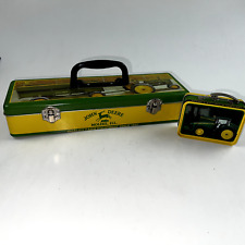 New John Deere Tool Box & Mini Lunch Box Miline, IL Advertising Woman on Tractor picture