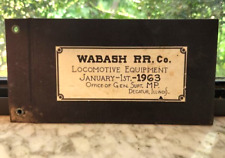 Wabash RR Co Locomotive Equipment Leather Booklet cover Sign 1963 Decatur IL picture