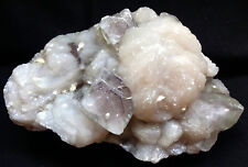 STUNNING GRAY COLOR APOPHYLLITE CUBES ON STILBITE BOWS FORMAT BASE #10.10. picture