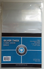 (100) CSP Silver Thick Comic Book Bags Protectors No PVC NIP 7 1/4x10 1/2  1.5