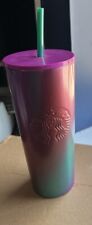 NEW Starbucks Spring Tumbler 2022 Shimmer Ombre Stainless Steel 24oz Purple Pink picture
