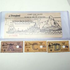 Vtg (3) Disneyland Booth purchased A C D tickets plus one Sky Ride ticket picture