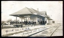 BRADFORD Ontario 1913 Train Station. Real Photo Postcard picture