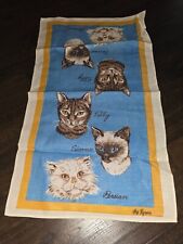 MCM FALLANI COHN All Linen Kitchen Tea Towel Cats Tabby Siamese Persian Decor picture