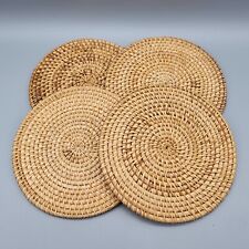 Round Woven Rattan Straw Hot Pad Trivets Natural Organic Boho 7