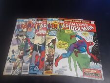 Amazing Spiderman lot 128, 138, 139, 159, 161 all GD/VG with marvel stamps picture