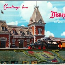 c1950s Anaheim Cali Disneyland Greetings Magic Kingdom Entrance Santa Fe Ry A227 picture