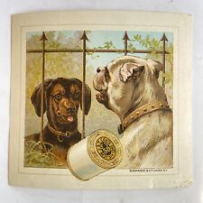 Victorian trading card J &P Coats’ thread 2 dogs c1880s A85 picture
