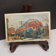 Vintage Postcard, Train, Locomotive, Train Depot, Christmas Homecoming picture