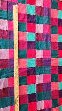 VTG Bright Patchwork Cheater Quilt Fabric Small Square Multi color Total 7 YARDS picture