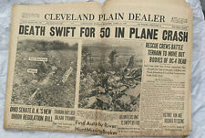 1947 DEATH SWIFT For 50 In Plane Crash DC-4 Cleveland Press Newspaper 16 Pg picture
