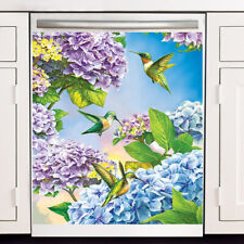 Beautiful Hummingbird and Hydrangeas Spring Dishwasher Magnet Kitchen Home Decor picture