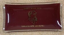 Vintage Charles Dickens Hotel Glass Tray Trinket Key Holder picture