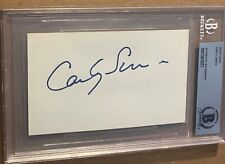 CARLY SIMON SIGNED  INDEX CARD BAS BECKETT AUTHENTICATED BAS SLAB picture