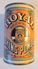 Vintage Royal Baking Powder 6 Oz Tin Can  4 Inches Tall Clean Inside New York picture