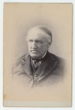 Antique Circa 1880s Cabinet Card Stern Looking Older Man Wearing Suit & Tie picture