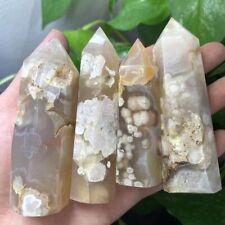 1pc Natural Flower Agate Tower Point Quartz Crystal Obelisk Wand Healing Stones picture