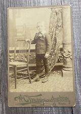 Antique Cabinet Card Of A Young Boy Amesbury Massachusetts MA 1892￼ picture