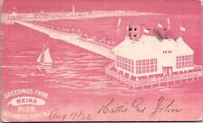 ATLANTIC CITY NJ HEINZ PIER PRIVATE MAILING CARD ANTIQUE POSTCARD 1902 picture