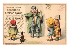 c.1880 Boschee's German Syrup Trade Card Quack Medicine Porcelain Pipe Broadside picture