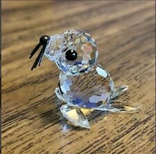 Swarovski Crystal Baby Seal Figurine w/ Black Whiskers, Box, Swan Logo, and COA picture