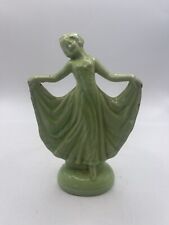 ART DECO ENGLISH GREEN DANCING LADY FIGURE Statue Vintage Decor picture