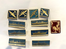 Lot Of 11 Vintage Soviet Russian Military Lapel Pins picture