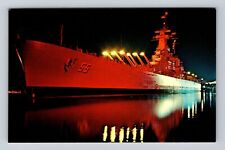 Wilmington NC-North Carolina, U.S.S N Carolina Battleship Mem Vintage Postcard picture