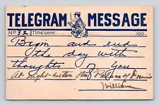 Antique Postcard BEGIN END DAY THOUGHTS TELEGRAM MESSAGE Ashland MS 1908 picture