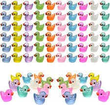 60 Pcs Mini Resin Ducks Luminous Tiny Ducks Miniature Duck Glow in The Dark for  picture