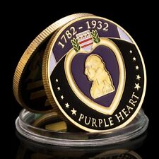 Purple Heart George Washington Medal of Honor Military Merit Commemorative Coin picture