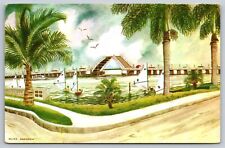 Postcard Florida Fort Myers Bridge Art Alice Johnson's Sketchbook 5K picture