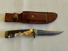 Vintage Schrade Golden Spike Uncle Henry 153UH fixed blade knife and sheath NICE picture