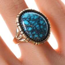 sz6 Navajo Irvin Kee 14k High Grade Spiderweb turquoise ring picture