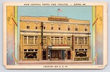 c1930s New Central Hotel & Theatre Exterior Art Deco Elkton Maryland MD Postcard picture