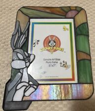 Genuine Art Stained Glass Picture Frame Bugs Bunny  Looney Tunes 6” X 7” picture