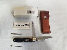 VINTAGE U.S.A. 97OT OLD TIMER BUZZ SAW TRAPPER KNIFE W / SHEATH TWEEZERS & PICK picture