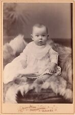 Olean NY Cute Baby Newborn Portrait 1880s Antique Cabinet Card Albumen Photo picture