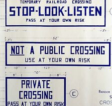 1966 Railroad Bangor Aroostook Crossing Sign Types Blueprint K7 Trains DWDD12 picture