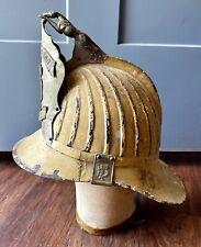 CIRCA 1880S CAIRNS BROTHERS LEATHER FIRE HELMET GREYHOUND ORNAMENT  picture