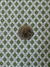 1940s Full Feed Sack Fabric Opened Yd Tiny Dot Diamond Pattern Grid Green VTG picture