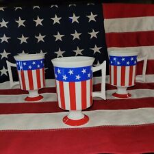 Patriotic Old Glory Retro Coffee Cups Pattern # 2750 w/ Royal Crown Trademark... picture