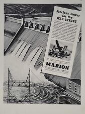 1942 Marion Steam Shovel Co.  Fortune WW2 Print Ad Q2 Dam War Effort Hydro-Power picture