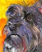 Cairn Terrier Dog 8x10 Art PRINT Signed by Artist Ron Krajewski Painting       picture