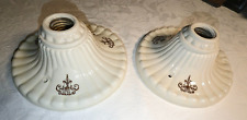 Gorgeous Pair Antique Porcelier Porcelain Flush Mount Ceiling Light Fixtures picture