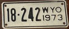 1973 Wyoming Motorcycle License Plate picture
